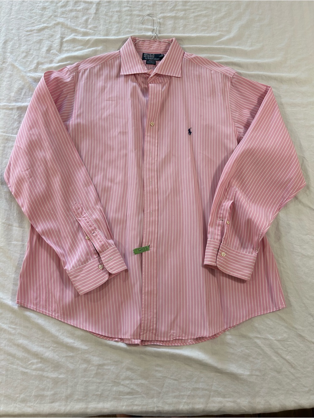Ralph Lauren Pink and White Pinstripe Dress Shirt 18” neck 46” chest